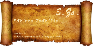 Sáros Zsófia névjegykártya