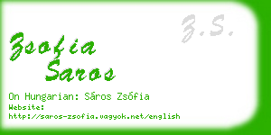 zsofia saros business card
