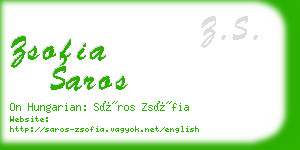 zsofia saros business card